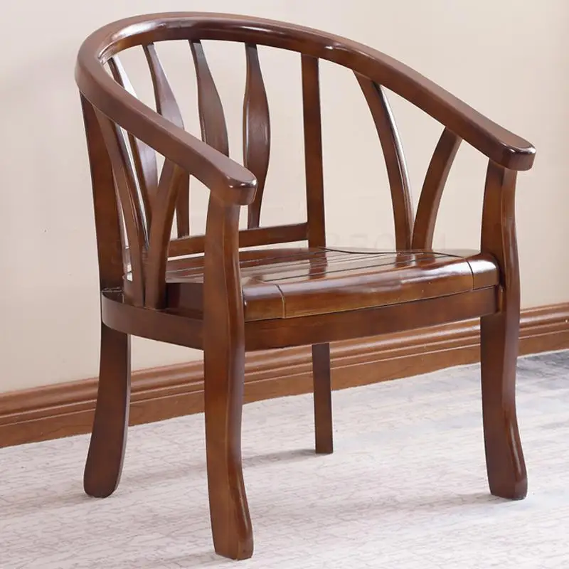 Стул из массива дерева со спинкой современный китайский стиль одинарный стул для