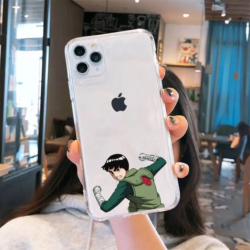

Rock Bruce Lee Naruto Anime Phone Case Transparent for iPhone 6 7 8 11 12 s mini pro X XS XR MAX Plus cover funda shell