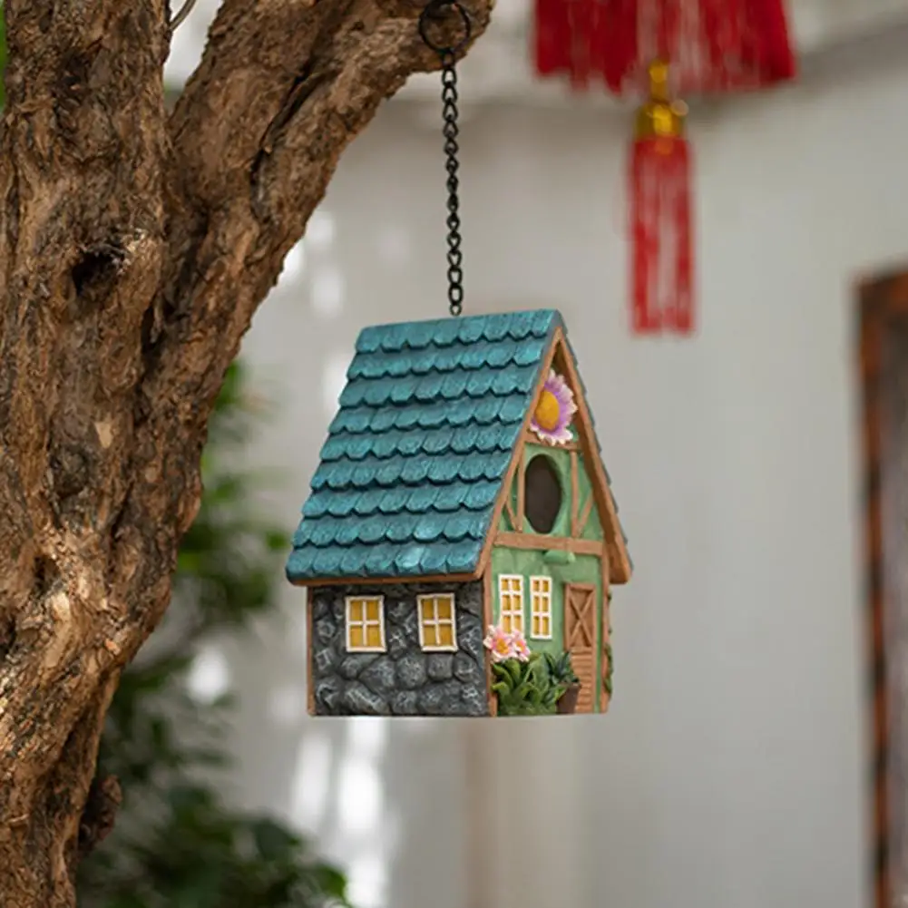 Bird House Decor Multi-function Waterproof Art Craft Handcrafted Box Hanging Pendant for Patio Garden Decoration Ornaments | Дом и сад