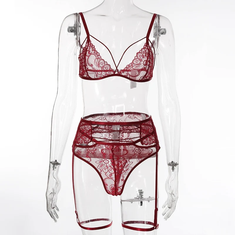 Комплект женского кружевного нижнего белья из бюстгальтера и трусиков | Женская