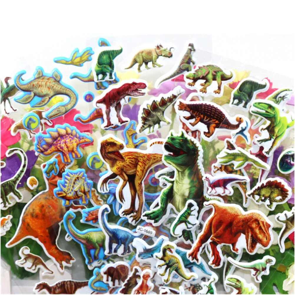 10pcs Random 3D cartoon mini fridge laptop dimensional Jurassic dinosaur stickers for kids toys home wall decor | Мобильные телефоны