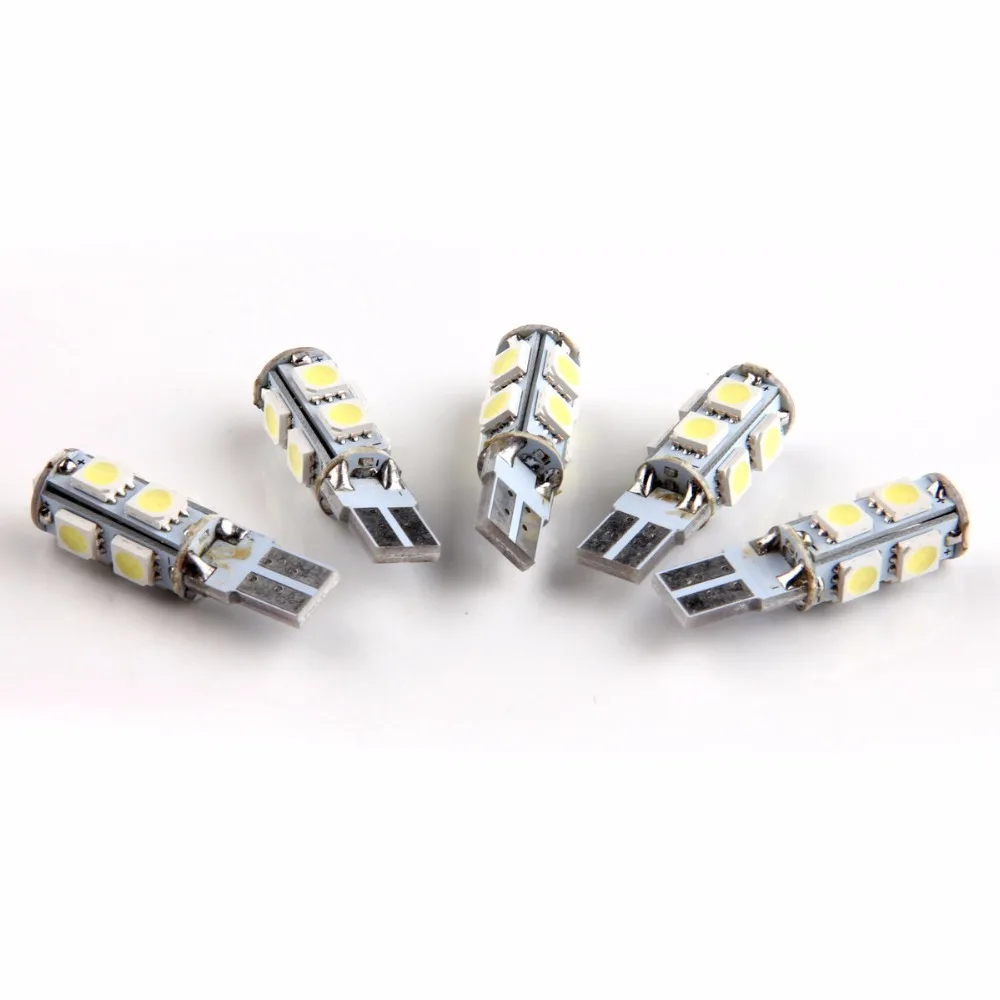POSSBAY 5 шт. 12 В T10 9SMD 5050 194 168 192 W5W Белый Автомобильный светодиодный светильник для