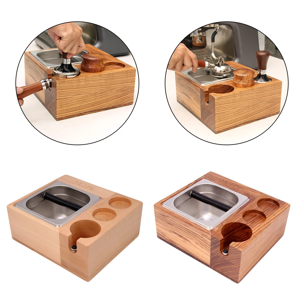 

Anti-Slip Wood 58mm Coffee Tamper Holder Mat Stand Tamper Station Tool