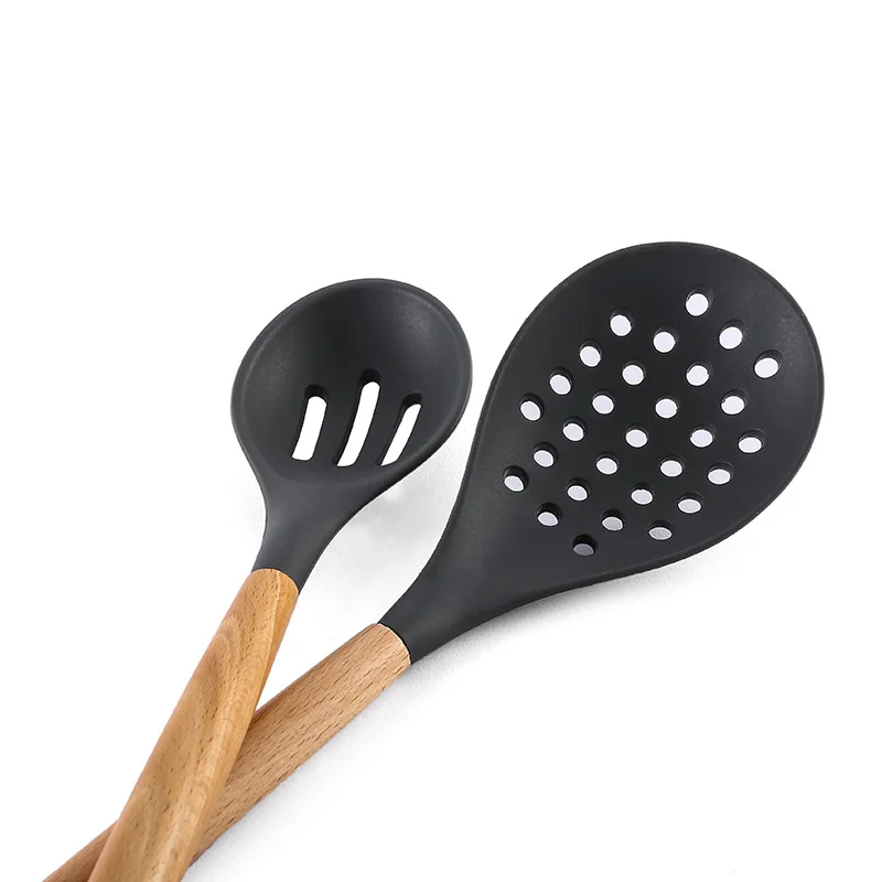 COOKING TOOLS WOOD HANDEL Silicone Kitchenware Utensils Resistant Non-Stick Cooking Kitchen Accessories | Дом и сад
