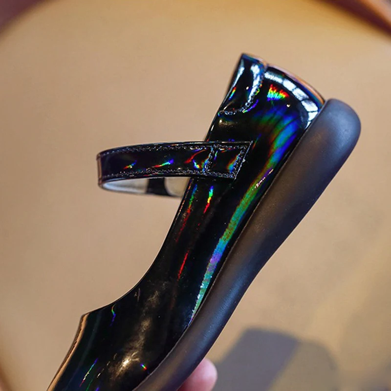 Новинка Весенняя детская обувь принцессы детские черные туфли из лакированной