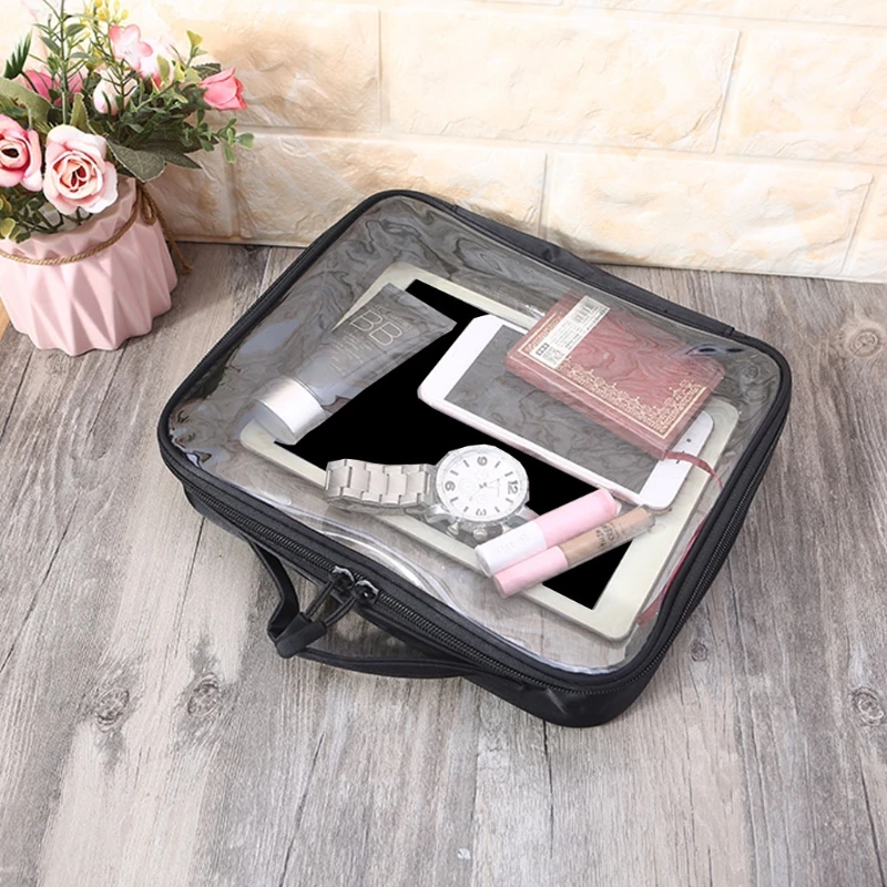 

K5DA Transparent Travel Cosmetic Bag Clear Makeup Case Pouch Toiletry Zip Wash Toiletry Organizer