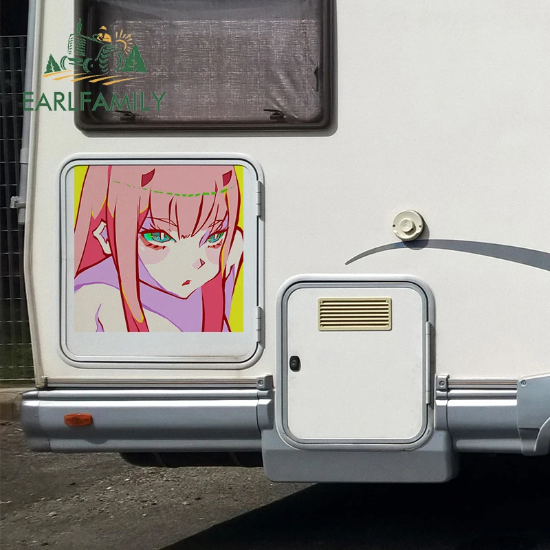 

EARLFAMILY 43 см x 42,3 см для Zero Two Anime виниловые наклейки на машину Автомобильная наклейка индивидуальная креативная наклейка для камеры украшение