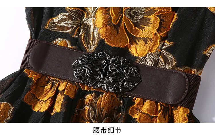 Супер качество 2019 новые винтажные жаккардовые Платья с цветочным узором для