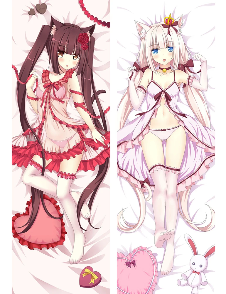 Аниме Dakimakura боди Neko Para chocola& vanilla 150x50 см 100x35 см наволочка манга 1