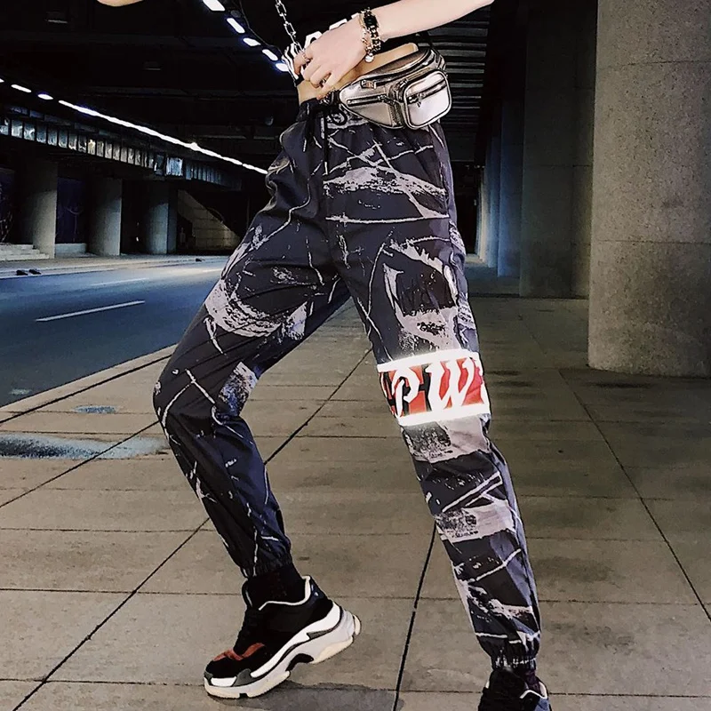 

Harem Pants Women Hip Hop Casual Printed Cool Punk New Fashion High Waist Loose Autumn Winter Pants