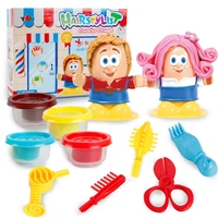 kids 3d play dough hairdresser model set modeling clay plasticine tool toys diy design hairstylist educational toys for children
