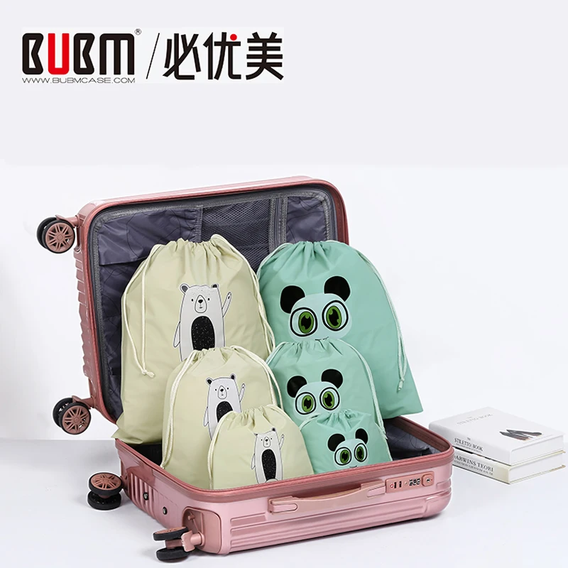 Водонепроницаемая мультяшная сумка на шнурке BUBM дорожная для хранения одежды