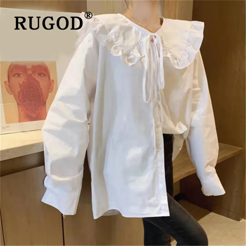 Женская блузка с кукольным воротником RUGOD осенняя Свободная длинными рукавами на