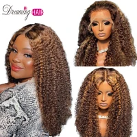 Brazilian Curly Wig Honey Blonde 13x4 Lace Front Wigs Highlight Colored 4x4 Lace Closure Wig For Women Curly Human Hair Wig