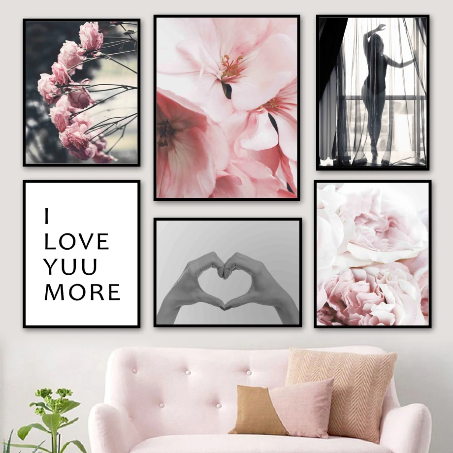 

Peony Peach Blossom Petal Sexy Girl Quote Wall Art Canvas Painting Nordic Posters And Prints Wall Pictures For Living Room Decor