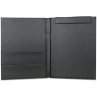 professional a4 pu leather padfolio resume portfolio files folder document storage holder writing pad black