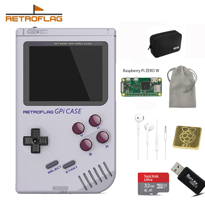 Оригинальный комплект чехол Retroflag GPi с радиатором для Raspberry Pi Zero и W безопасным