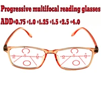 progressive multifocal anti blu light reading glasses orange frame for women high quality 1 0 1 5 1 75 2 0 2 5 3 3 5 4