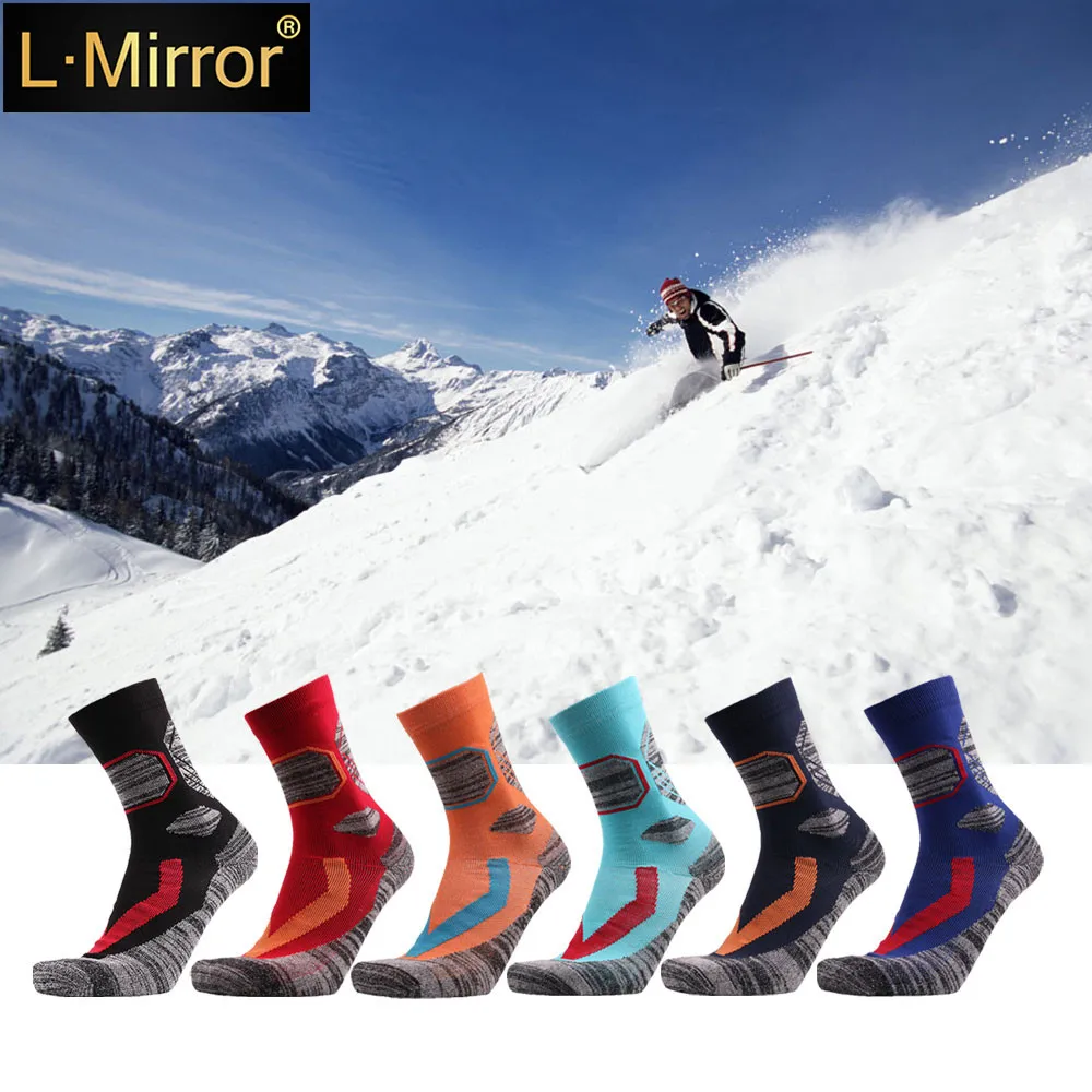 L.Mirror 1 пара лыжных носков-легкие утепленные хлопковые теплые лыжные носки для