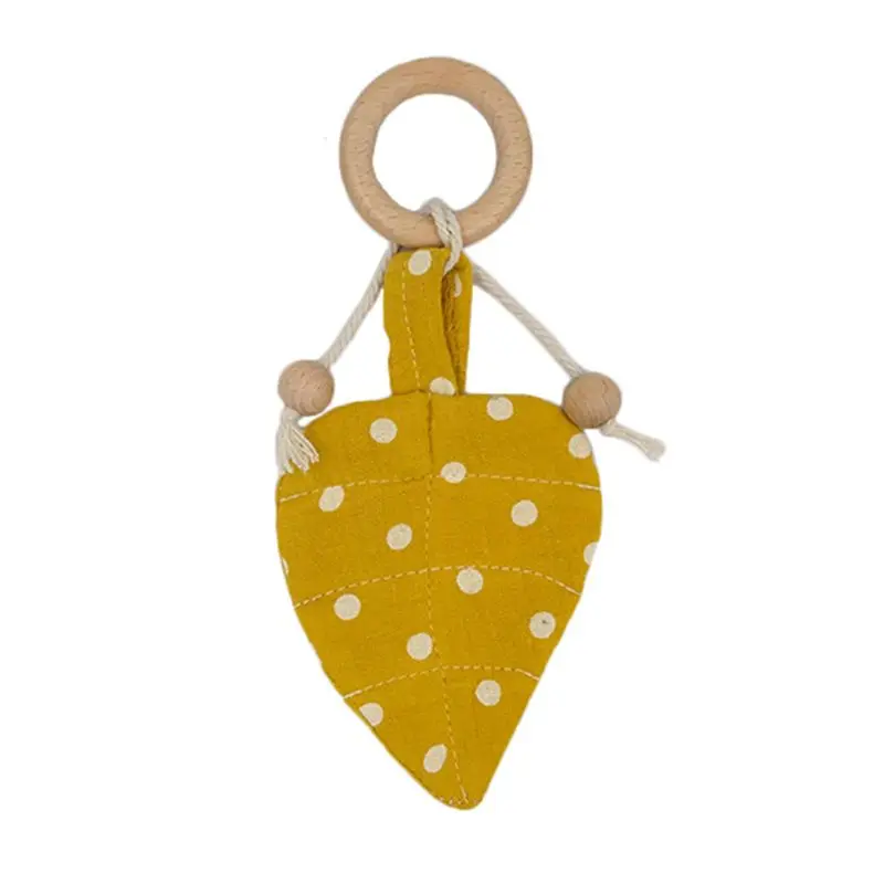 

Baby Wooden Teether Ring Leaf Shape Chewing Teething Nursing Soother Molar Toys Hot