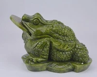 sculpture furnishing articles decorationfeng shui big jade money frog toad for wealth aa437