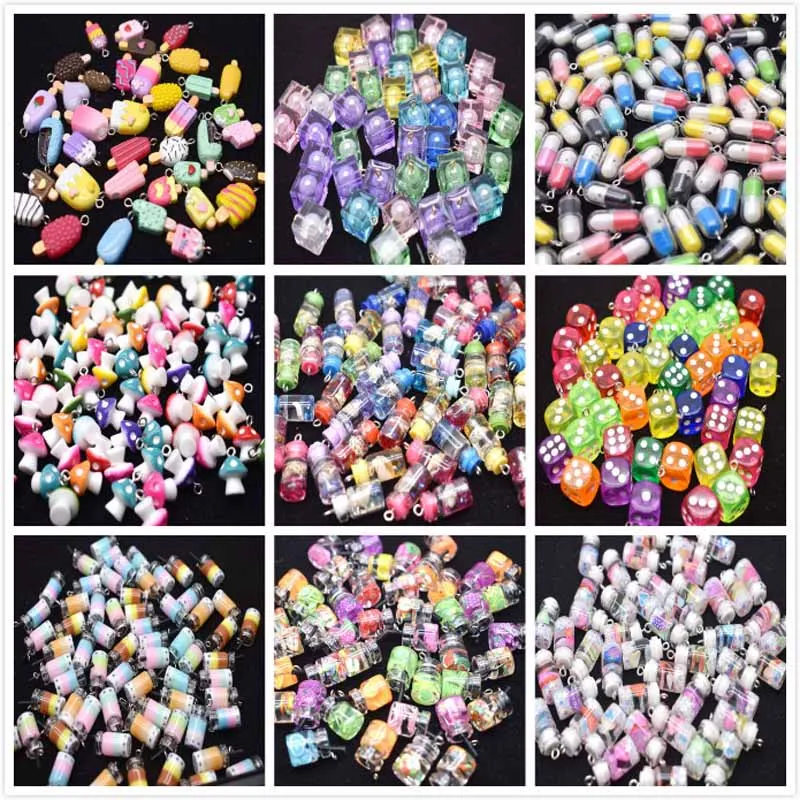 

20Pcs Multicolor Mixed Style Resin Accessories Charms Pendants Handmade Jewelry DIY Earring Necklace Keychain
