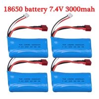 18650 battery 7 4v 3000mah lipo battery 2s for wltoys 1040091242310428 12429124011240212402a rc car spare accessories