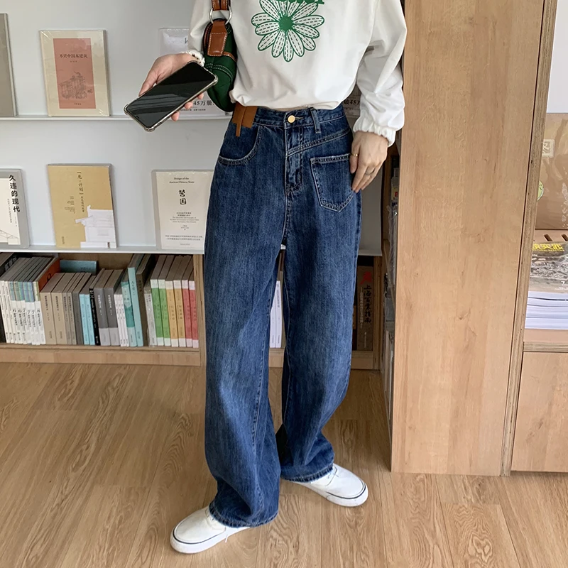 

ZHISILAO New Boyfriend Wide Leg Jeans Women Plus Size High Waist Straight Denim Pants Maxi Retro Mom Streetwear Jeans Oversize