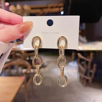 new fashionable temperamental vintage gold chain earring for women korean fashion jewelry daily earrings birthday party gift
