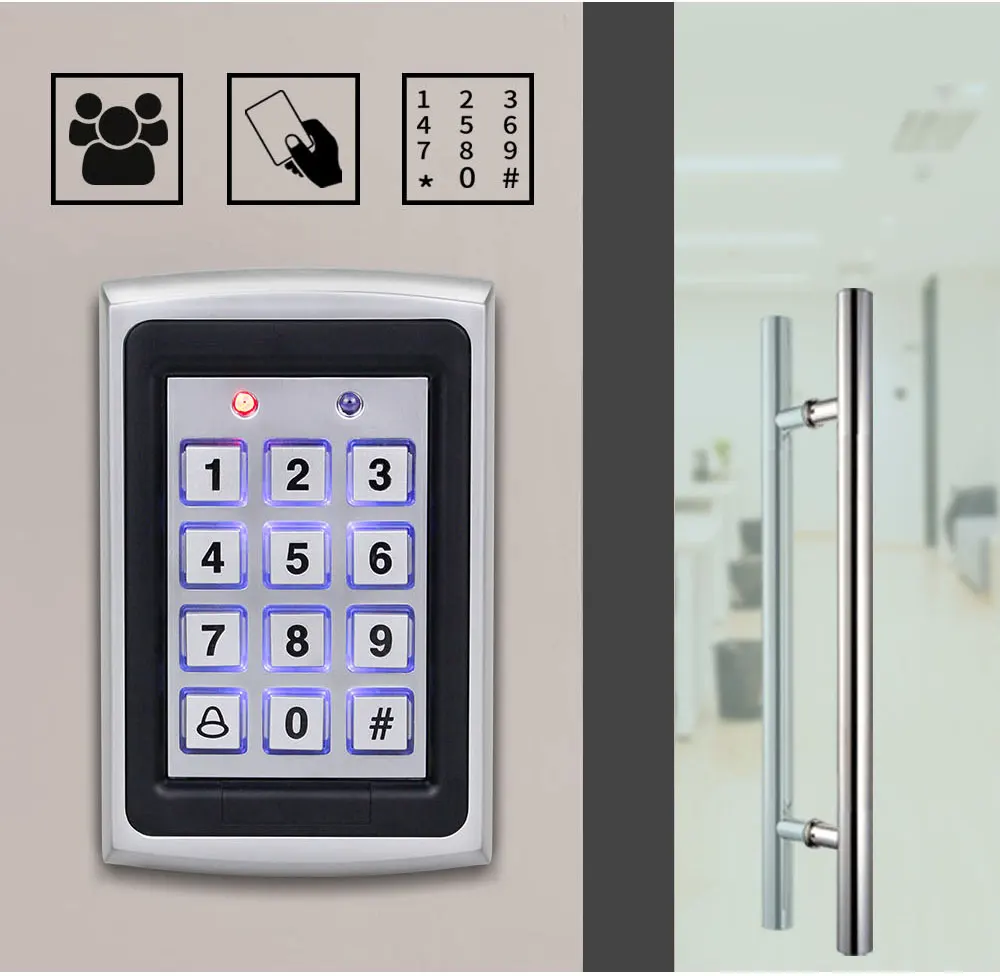 RFID металлическая клавиатура контроля доступа Водонепроницаемая непромокаемая крышка открытый Открыватель двери электронная система блокировки 10 шт. EM4100 брелки