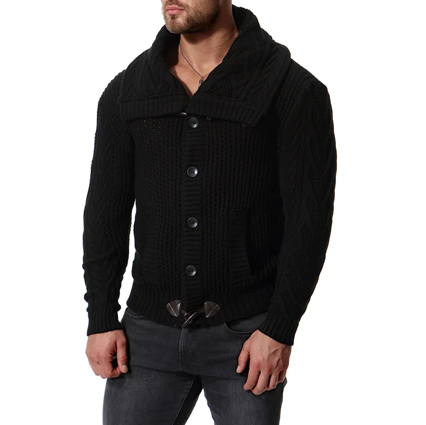 Мужской облегающий джемпер трикотажный теплый зимний мужской свитер на молнии в