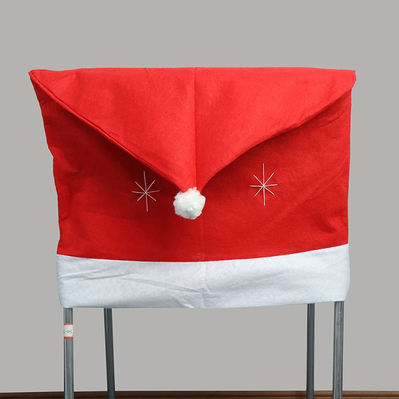 1 шт. чехлы на стулья в стиле Санта Клауса нетканый обеденный стол Красная шапка