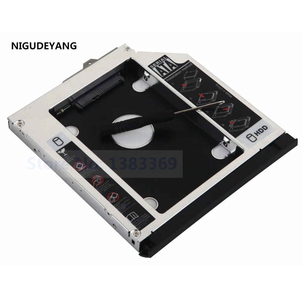 С лицевой панелью и держателем кронштейна 2 й HDD SSD SATA адаптер жесткого диска для HP