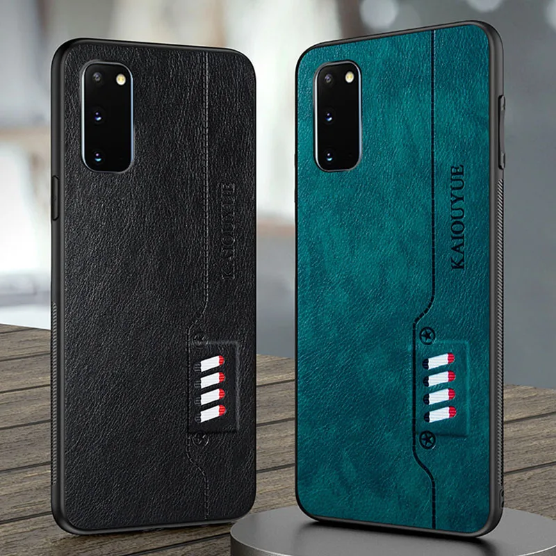 Противоударный чехол для Samsung s20 plus Роскошные тонкие кожаные чехлы Galaxy note 10 pro s9 s8