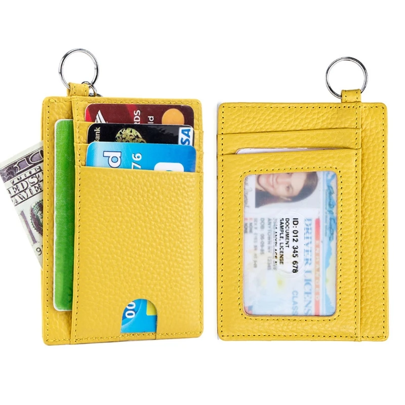 

Slim RFID Blocking Wallet Coin Purse Money Credit Card Holder Key Ring Front Pocket Case Organizer Bifold and Portable K5DA