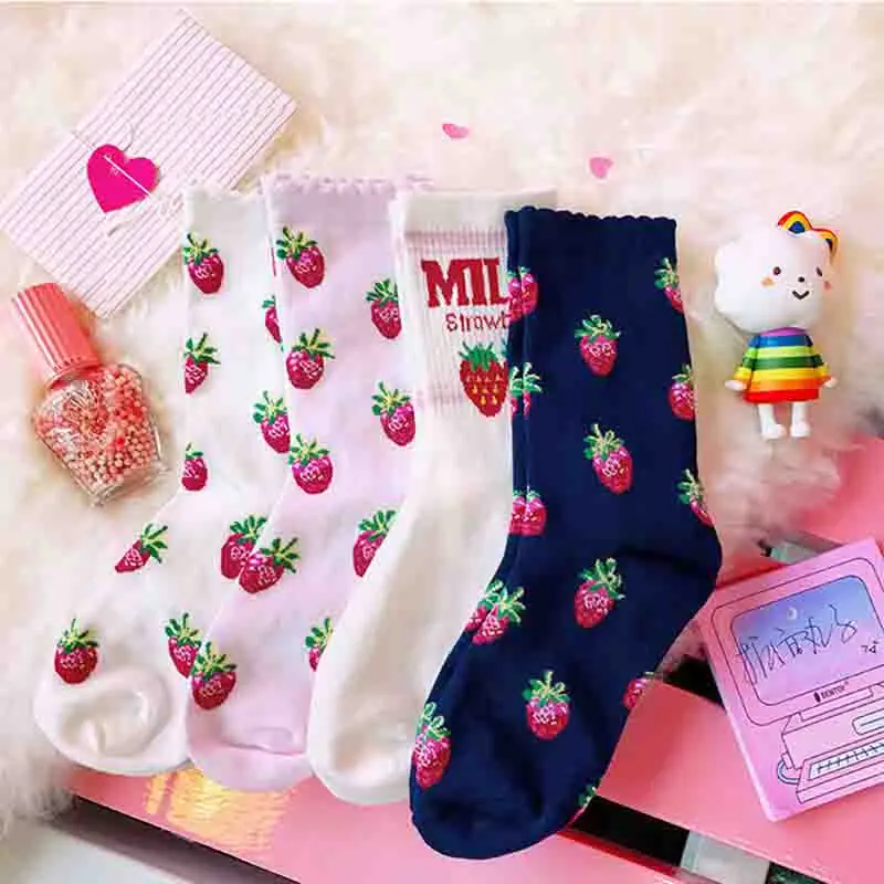 Женские Длинные хлопковые носки в японском стиле | Женская одежда