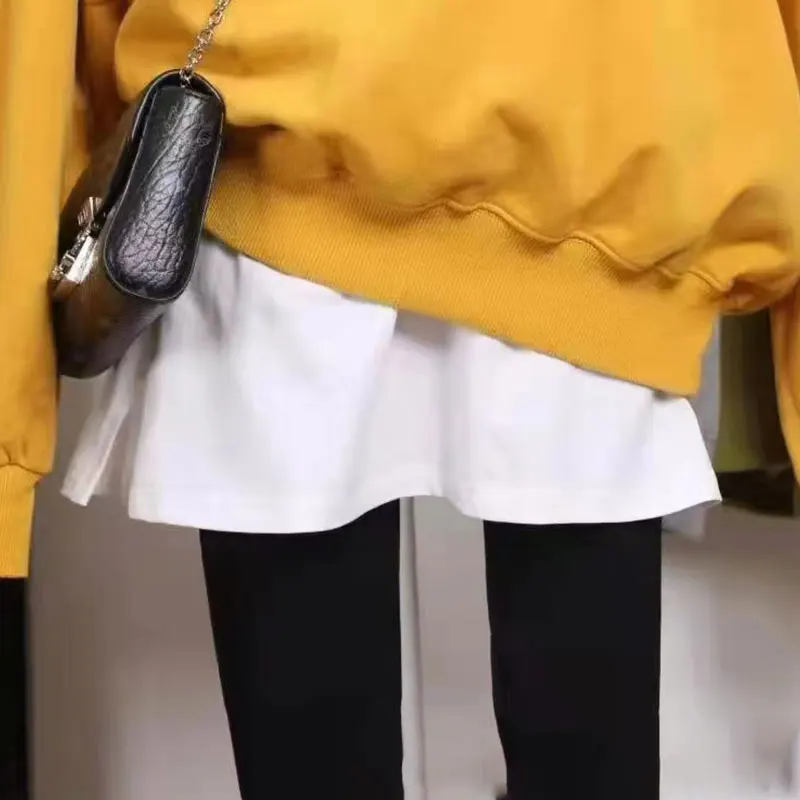 

Casual Fake Blouse Hem Mini Skirt Half-body A-line Skirt All-matching Underskirt Elastic Waistband Basic Underdress Vestidos