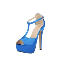 women platform high heel sandals sexy peep toe ankle strap stilettos pumps t strap party wedding shoes 817 19pa