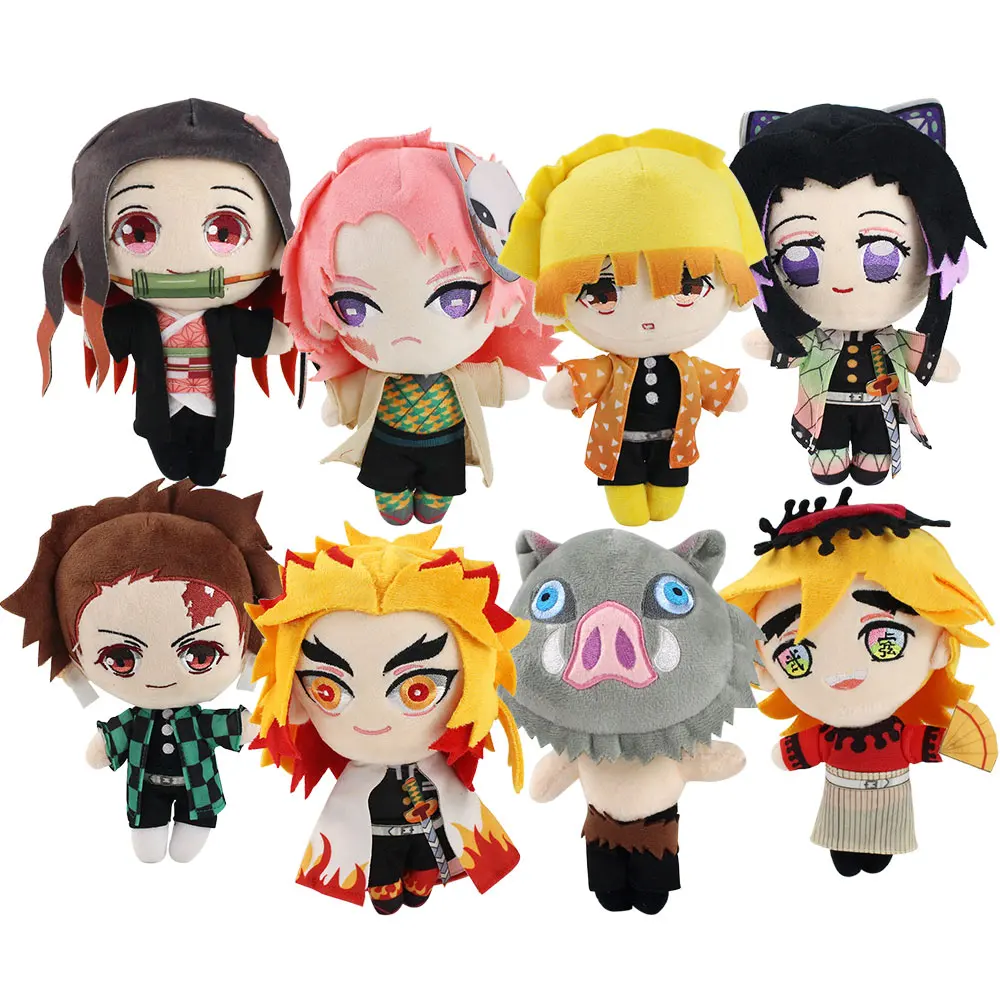 Игрушки плюшевые 21 23 см рассекающий демонов Kochou Shinobu Kamado Nezuko Tanjirou Inosuke Zenitsu Rengoku