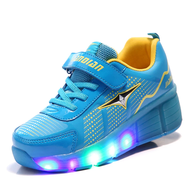 Pink Green Blue Cheap Child Fashion Girls Boys LED Light Roller Skate Shoes For Children Kids Sneakers With Wheels One wheels | Детская