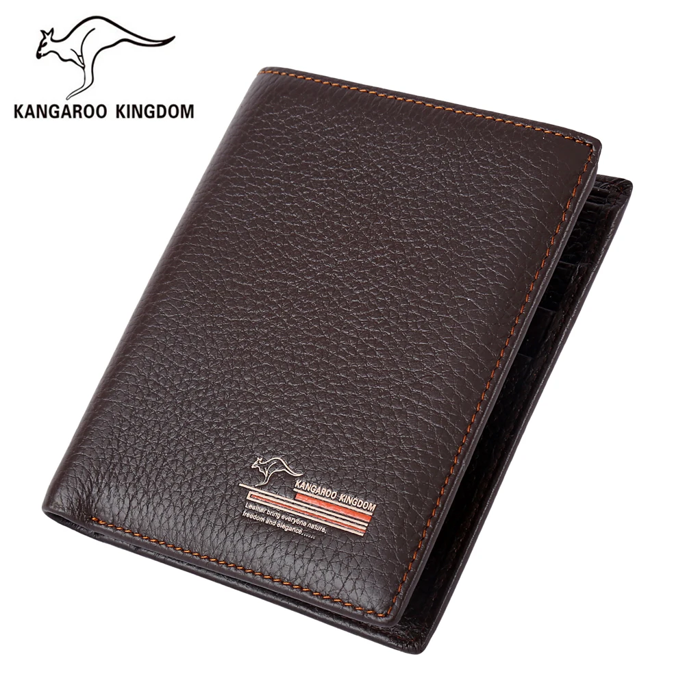 

Kangaroo Kingdom Famous Brand Men Wallets Genuine Leather Wallet Purse Short Design Casual Pocket Wallet