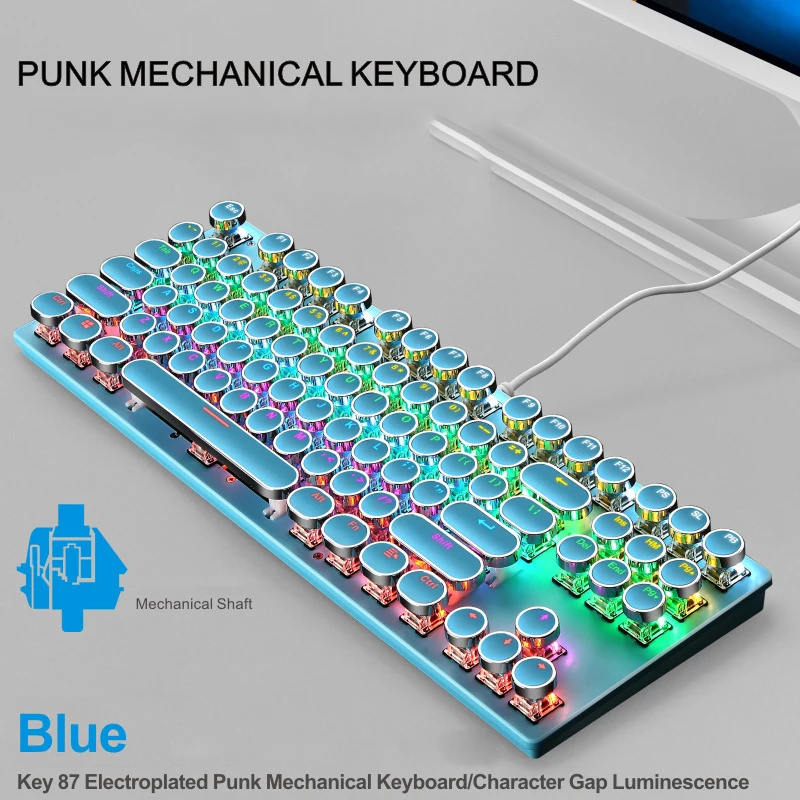 

K55 87 Keys Gaming Mechanical Keyboard USB Wired Blue Axis Office Keyboard For PC Laptop Computer Gamer Dropshipping TSLM1