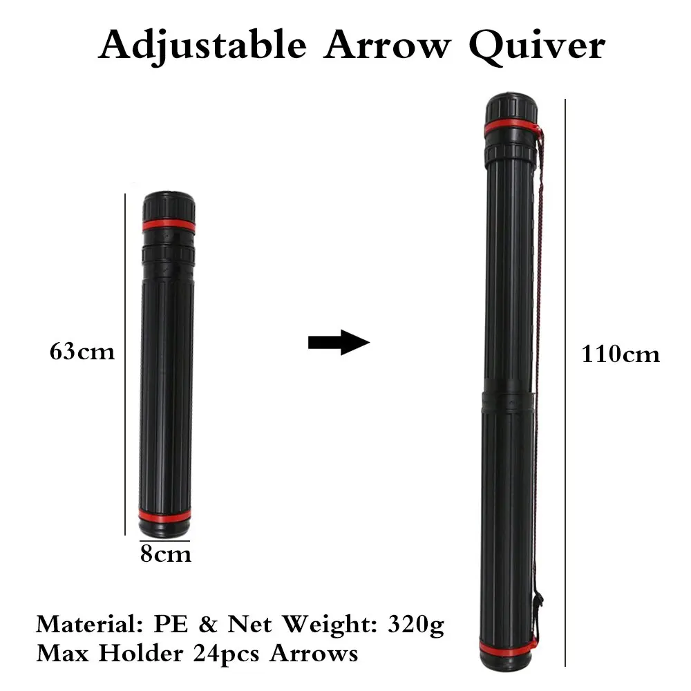 Сумка для стрельбы из лука с держателем Колчан регулируемой стрелкой 20 стрел