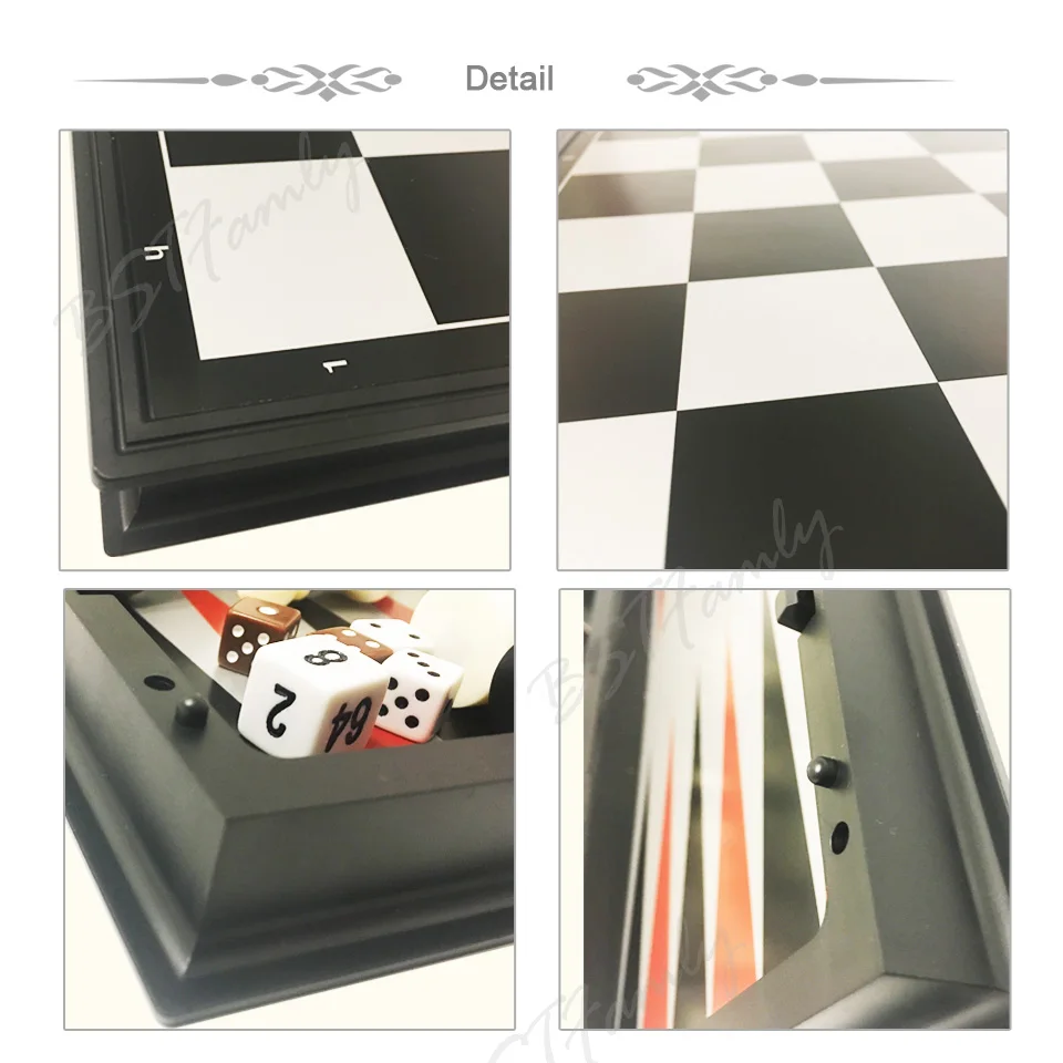 Шахматы и шашки нарды 3 в 1 набор пластиковых шахмат деревянная шахматная игра