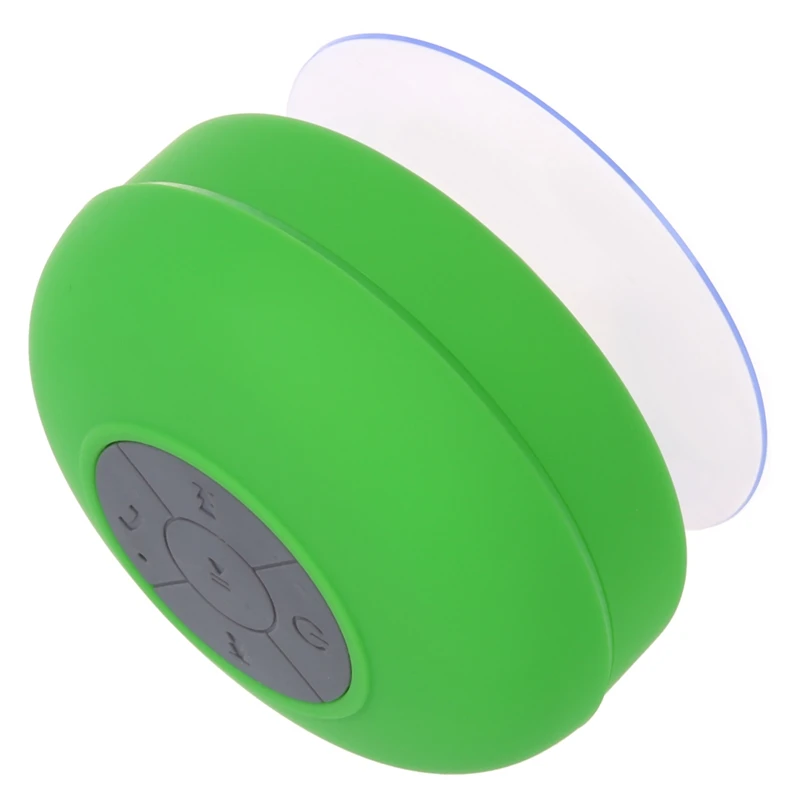 Waterproof Mini Handsfree Speaker jukeboxes Bluetooth USB 2.5 mm Microphone for Mobile with Suction Cup - Green | Электроника