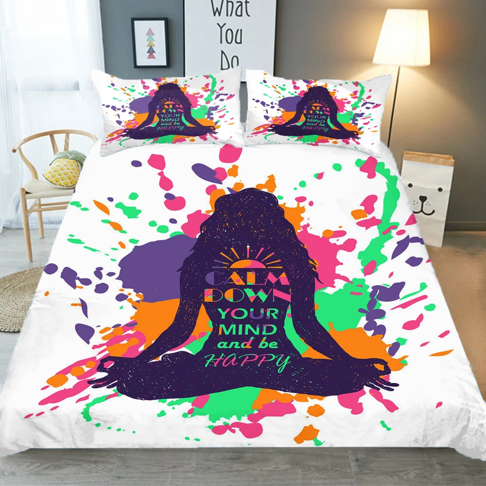 

Постельное белье, 3D красочный узор чакры, одежда для спальни, пододеяльник, покрывало, постельное белье, Королевский размер