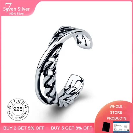 

Аутентичные 925 Серебряное кольцо Модные штабелируемые в винтажном стиле; Классические роскошные для женщин обручальные кольца подарок