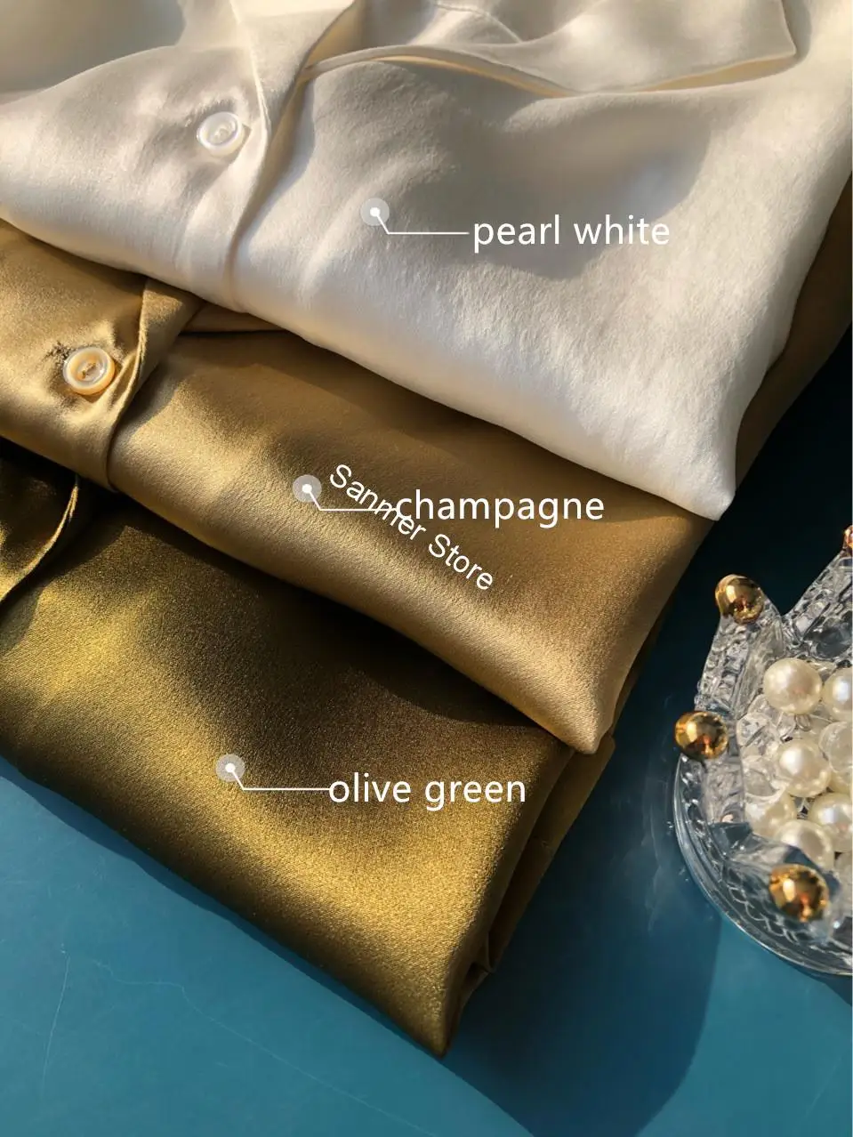 

100% Silk Women Short Sleeve Shirt Notched Solid Color Simple Vintage Wild Soft Officel Lady Blouse Spring Summer