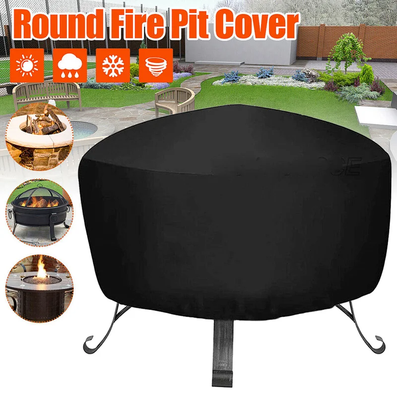 

Круглая Ткань Оксфорд для внутреннего дворика, водонепроницаемый чехол с защитой от ультрафиолета, пылезащитный чехол для улицы патио-грил...