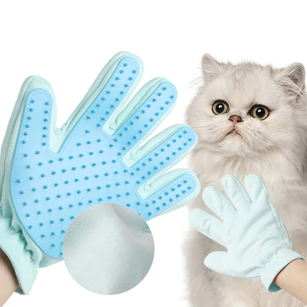 

Pet Grooming Glove Silicone Pet Bathing Glove Deshedding Brush Glove for Cat Dog